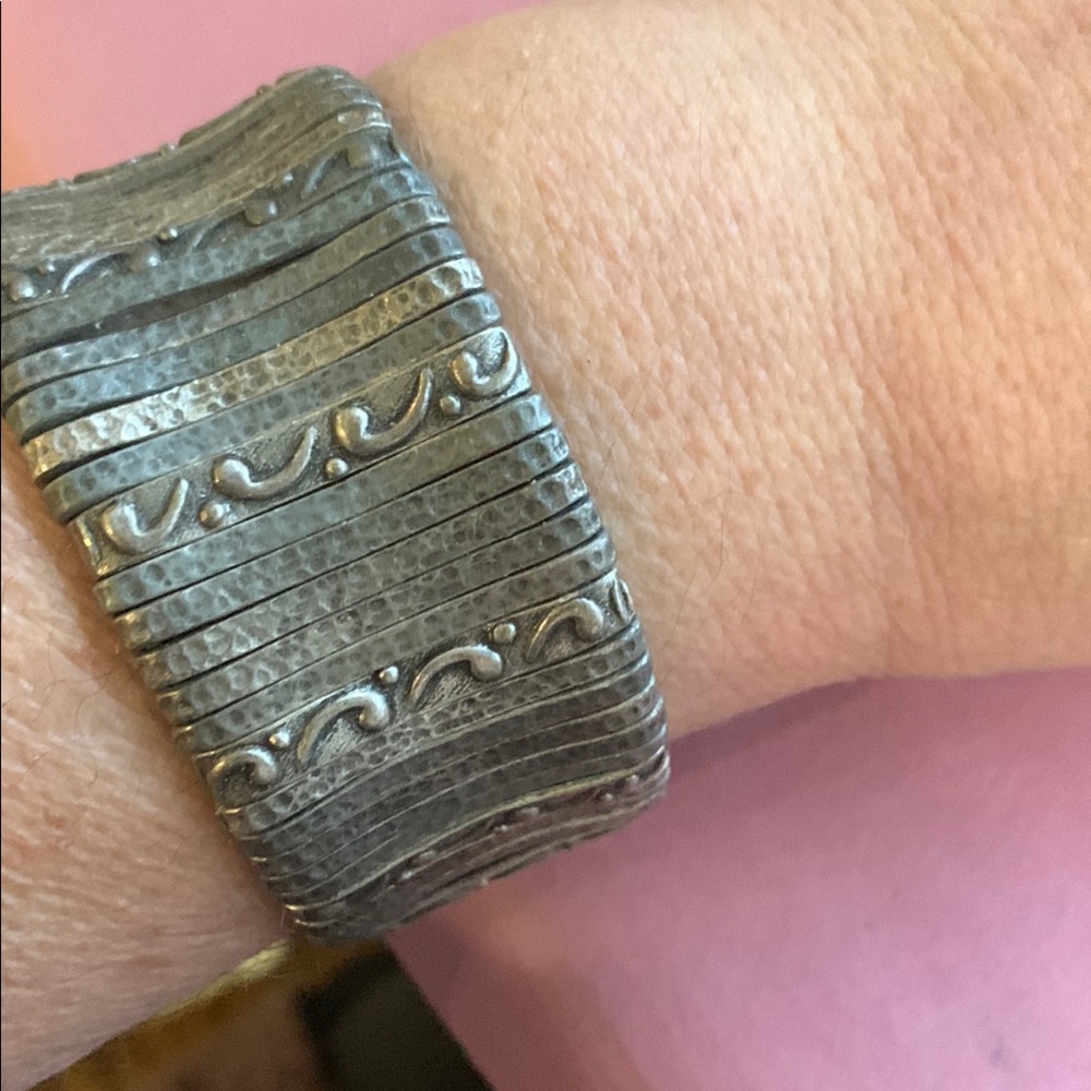 Silver Textured Bracelet